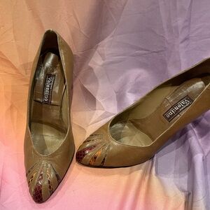 Valentino Women's Brown Pumps with Red Accents